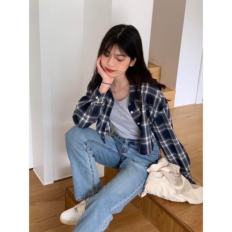 Áo Sơ Mi Nữ Dài Tay Cổ Bẻ Thời Trang Hàn