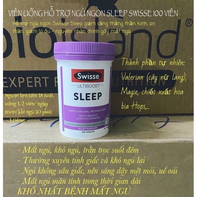 Swisse Ultiboost Sleep hỗ trợ ngủ ngon, 60 viên Úc