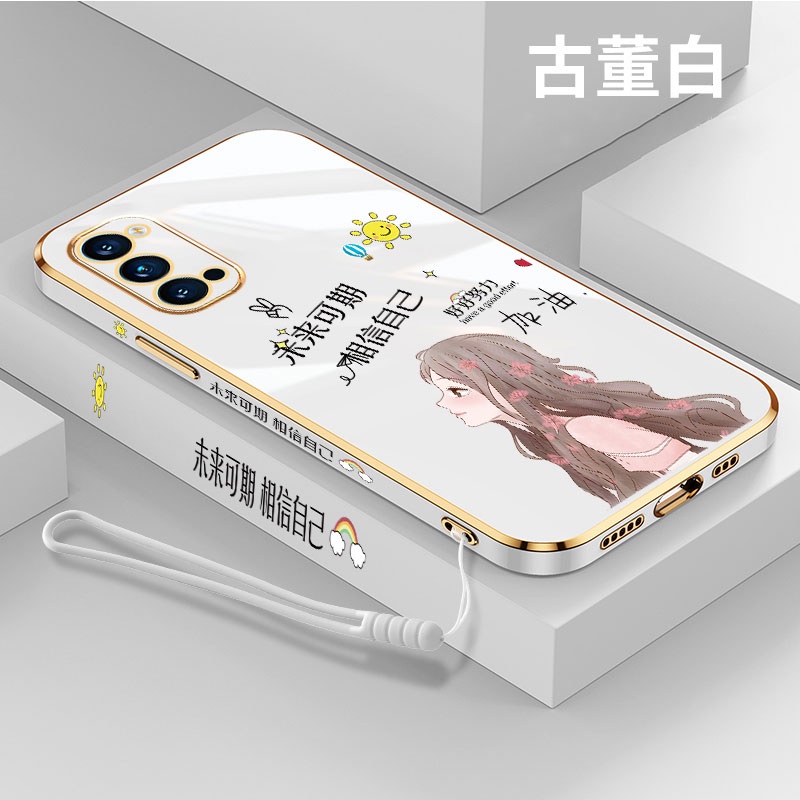 QIANZI Ốp Lưng Silicon Viền Thẳng Cho oppo reno4 reno4pro 4G reno3 reno3 pro reno2F 2Zreno reno2 renoZ 4SE