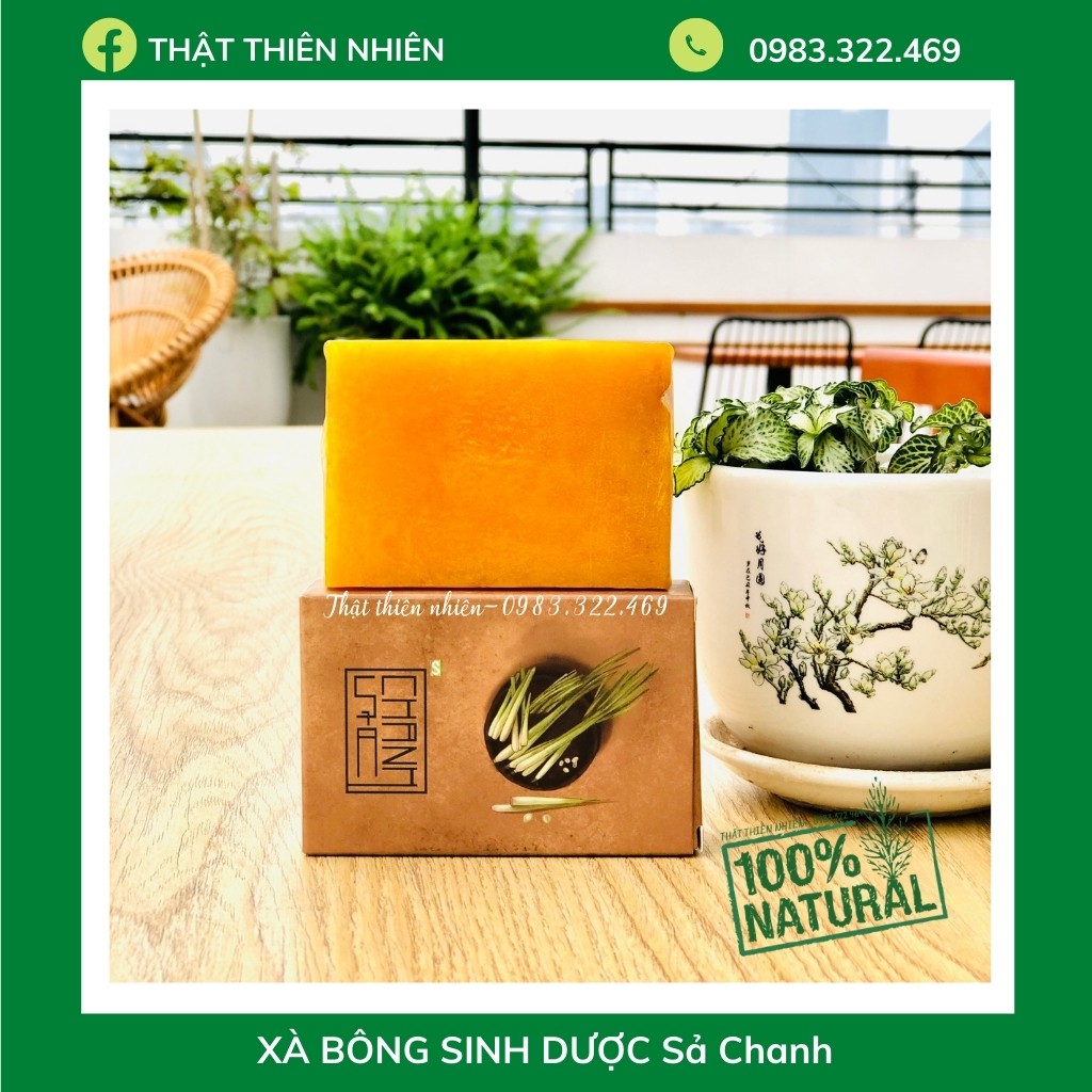 Xà Bông Sinh Dược Mùi Sả Chanh (Bánh 100gr) - Xà Phòng handmade