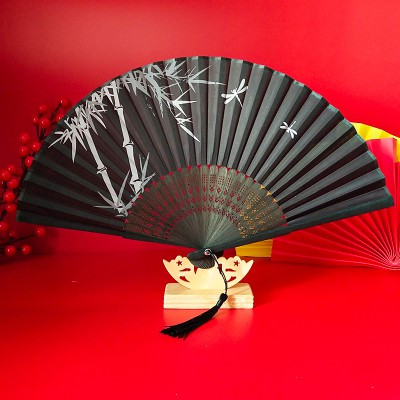 Quạt cổ trang Chim đào dây tuyến cổ đại quạt xếp cầm tay phong cách Trung Quốc phong cách cổ điển