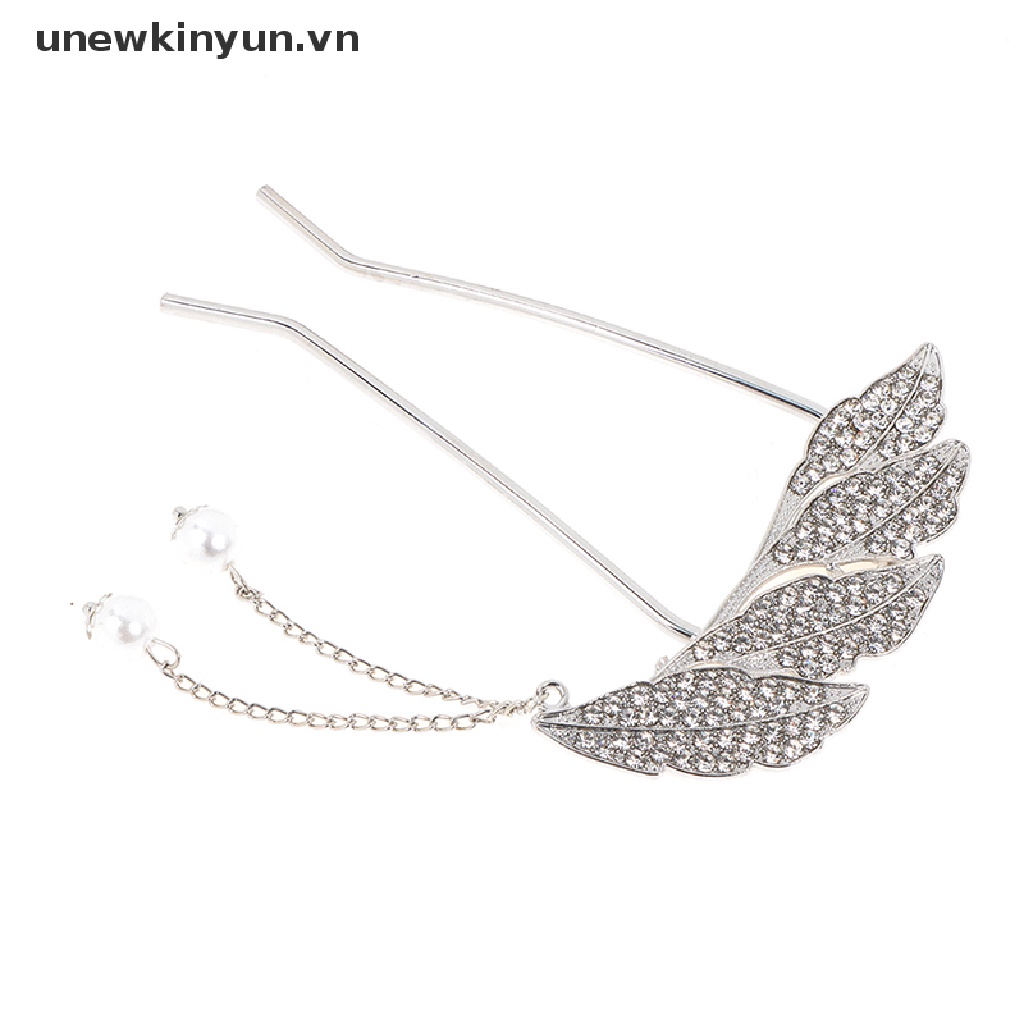 Trâm Cài Tóc Chữ U Đính Đá &amp; Ngọc Trai Giả