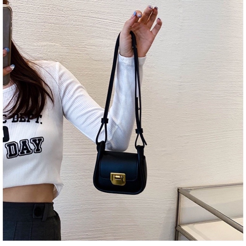 Túi Xách Nữ Mini Đeo Chéo, Túi Nữ Khoá Gập Size 12cm