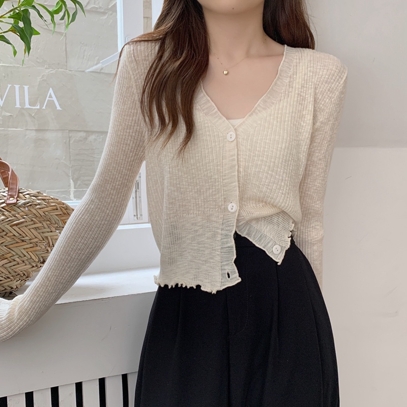 Áo Khoác Cardigan Dệt Kim Mỏng Tay Dài Chống Nắng 51927