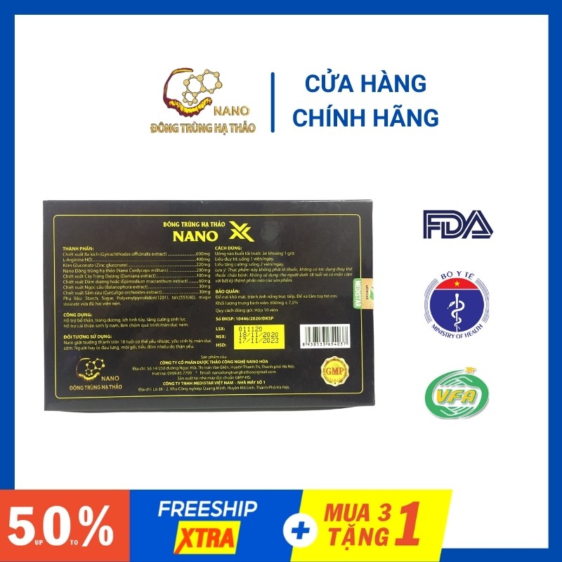 [FREESHIP50K] ✅ Viên Nén Sinh Lý Nam Nano X Đông Trùng Hạ Thảo (Cải Thiện Sinh Lý An Toàn Từ Các Thành Phần Tự Nhiên)