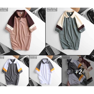 Áo thun nam cổ bẻ tay phối gồm 4 màu (size M- XXL) 158