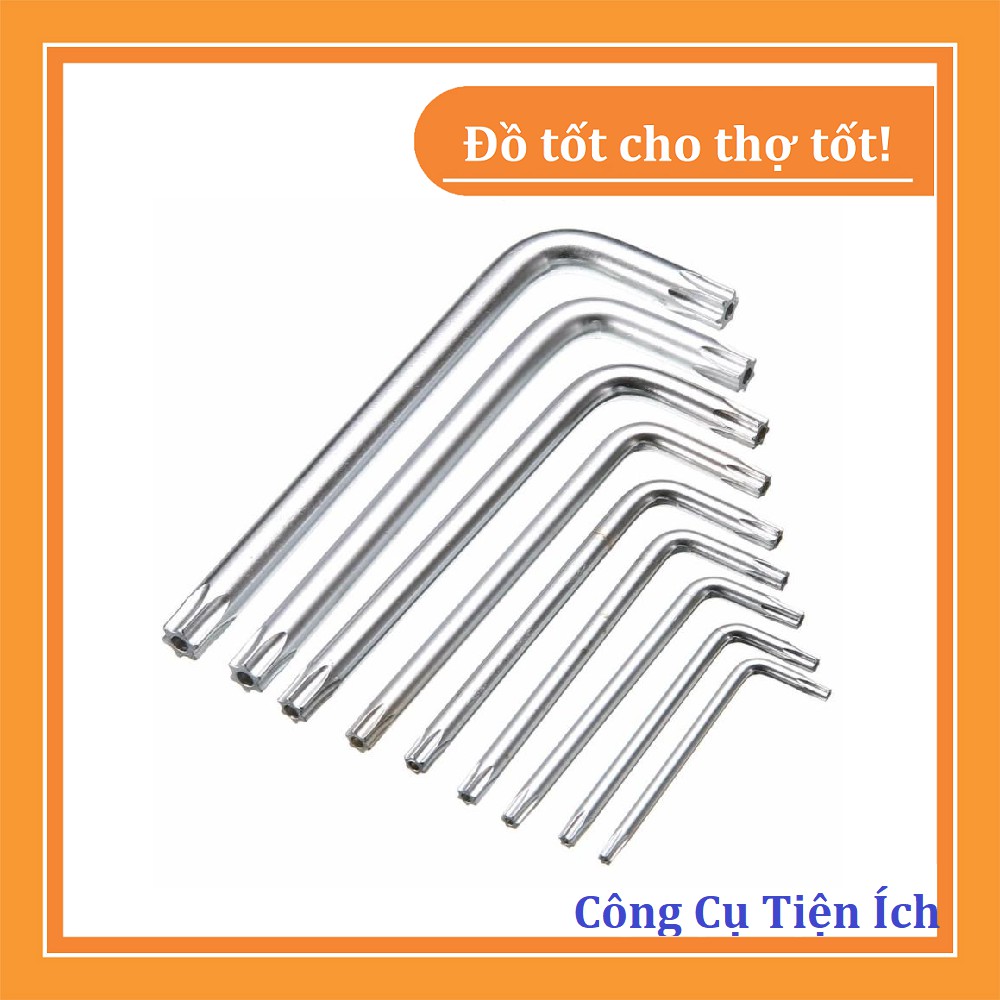 Bộ lục giác 9 cây đầu bông T10-T50 cây chữ L Berrylion 17mm