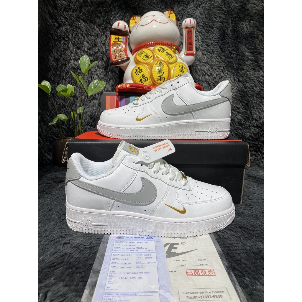 [FullBox+Ảnh Thật] Giày Sneaker AF1 trắng vệt xám hàng trung SC full box bill!