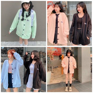 Áo Khoác Nỉ Bông Thêu Cardigan - KN24