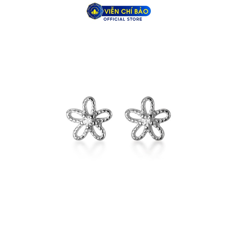 Bông tai bạc nữ hoa nhỏ chất liệu bạc 925 thời trang phụ kiện trang sức Viễn Chí Bảo B400324