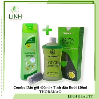 Combo 1 dầu gội hoa bưởi ngăn rụng tóc – 1 tinh dầu bưởi kích thích mọc tóc thorakao 120ml