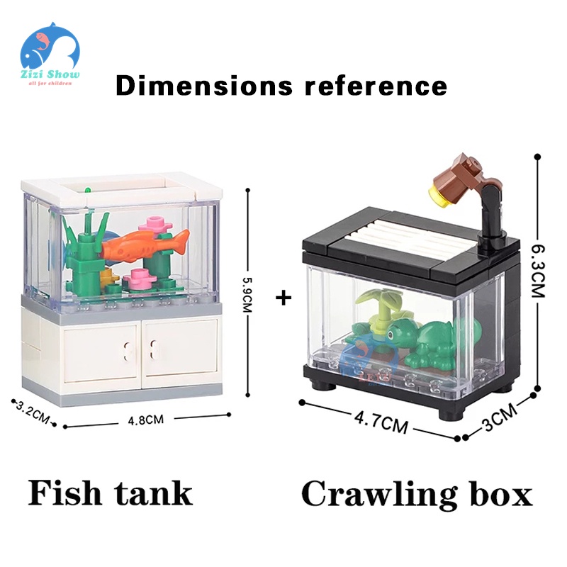 Mô Hình Đồ Chơi Cột xây dựng Lắp Ráp Hồ Cá Dành Cho Trẻ