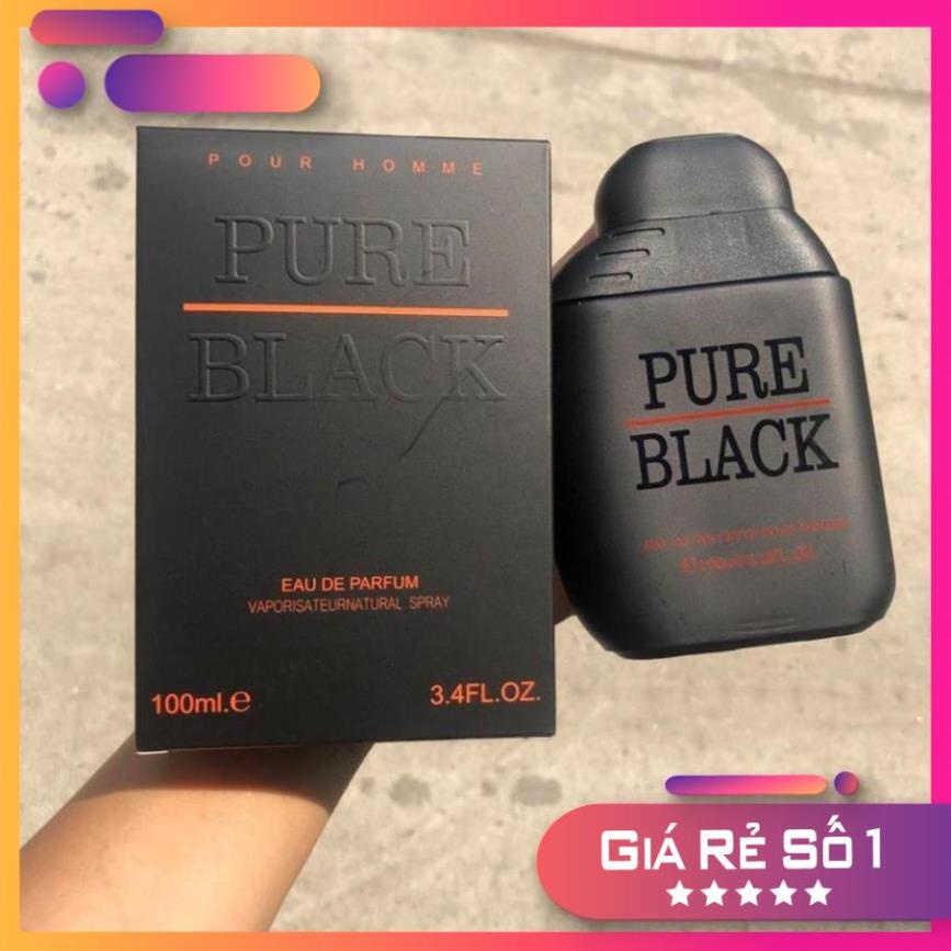 25[CHÍNH HÃNG] - [FREESHIP] Nước Hoa Nam Pure black 100ml hương cuốn hút | Thế Giới Skin Care