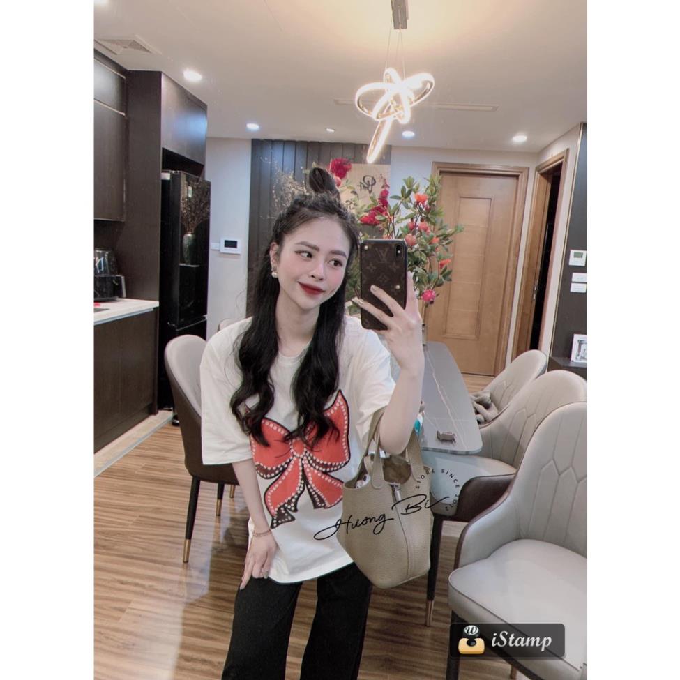 BỘ COTTON TRẮNG HÌNH NƠ QUẦN SUÔNG CHO NỮ