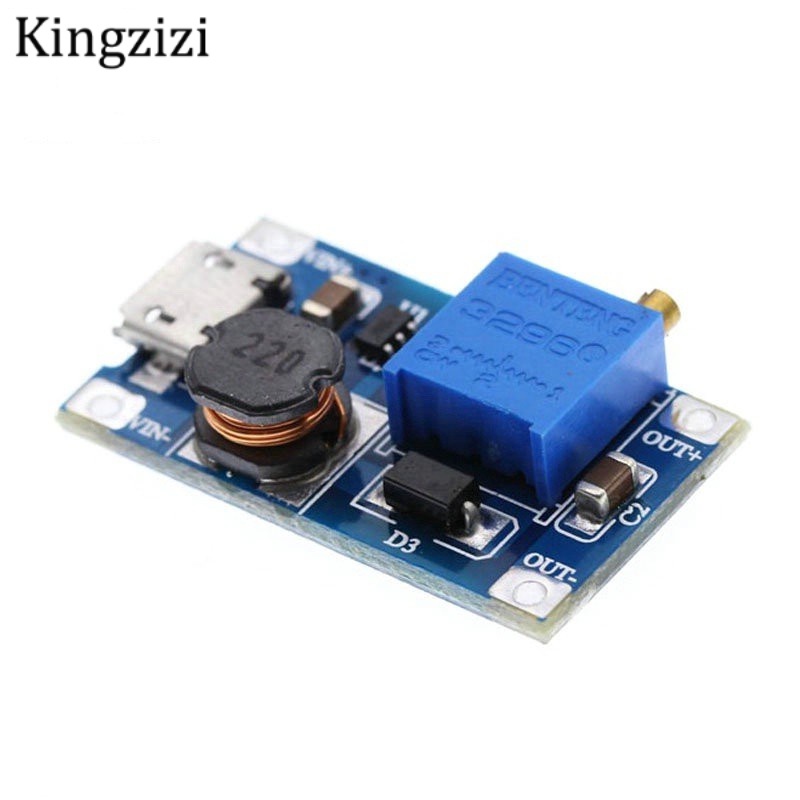 Module tăng áp MT3608 DC-DC 2A với ICRO USB 2V-24V - 5V 9V 12V 28V