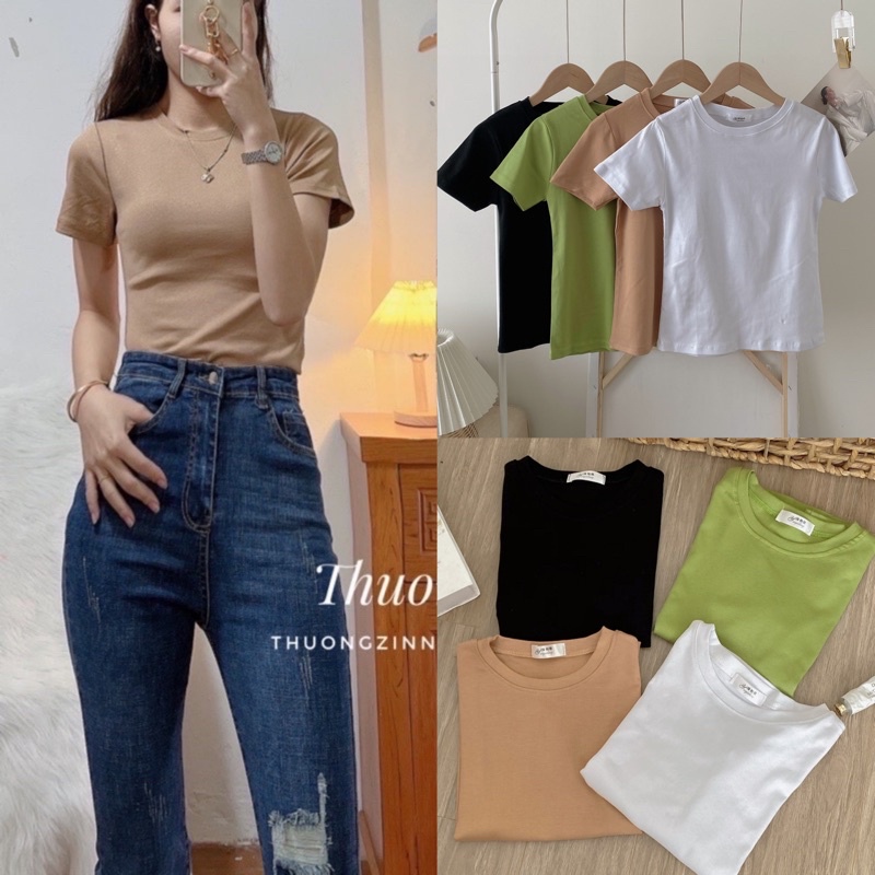 [Ảnh thật/Video]ÁO PHÔNG TRƠN DÁNG VỪA DỄ PHỐI ÁO THUN CROPTOP TRƠN VẢI ĐẸP | BigBuy360 - bigbuy360.vn