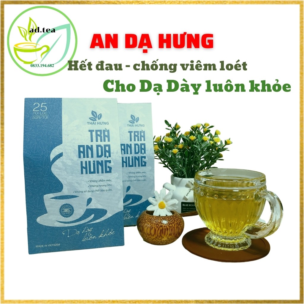 Trà Dạ Dày AN DẠ HƯNG - Cho Người Đau Dạ Dày, Bao Tử, Trào Ngược - 25 túi lọc 125gr / ad.tea