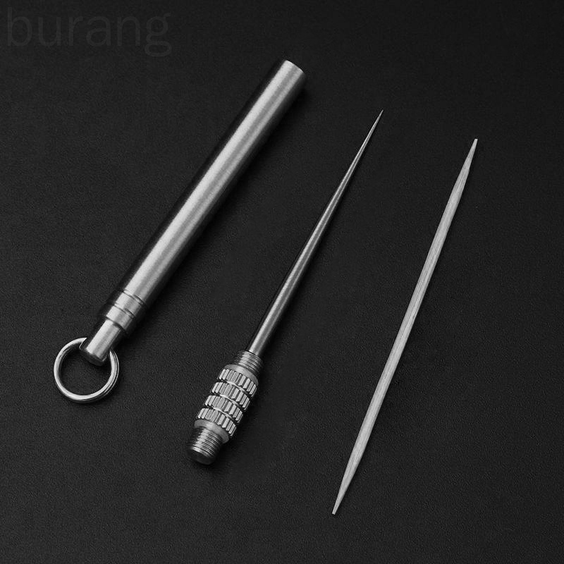 Tăm xỉa răng bằng kim loại kèm ống đựng tiện dụng mang theo du lịch