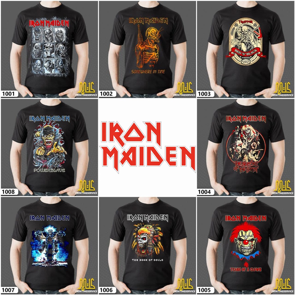 Iron maiden heavy metal band tshirt baju / unisex tee 100% cotton tee lelaki black large plus size xs-xxxl 100% cotton nam quà tặng sinh nhật thông thường