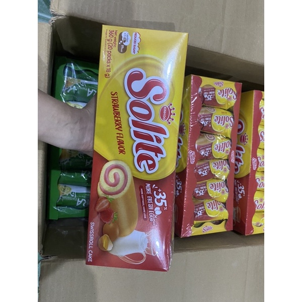 Bánh Bông Lan Cuộn Kem KINH ĐÔ Solite 360g/20 gói