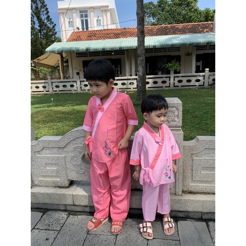Đồ Lam Đi Chùa Cho Bé # Nhật Nơ Lụa Mát