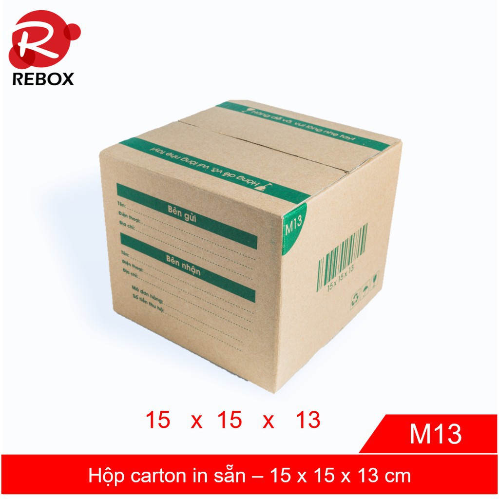 Hộp 15x15x13 cm - Combo 50 hộp carton trơn giá rẻ