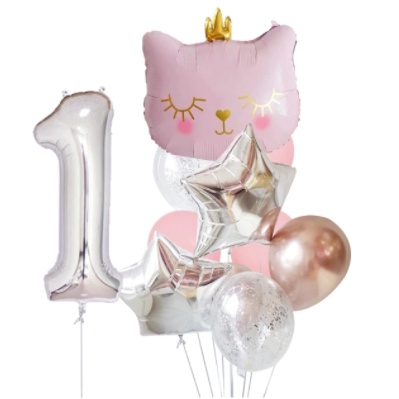 Set bóng số + bóng hình trang trí sinh nhật, chụp hình... đơn giản, dễ thương