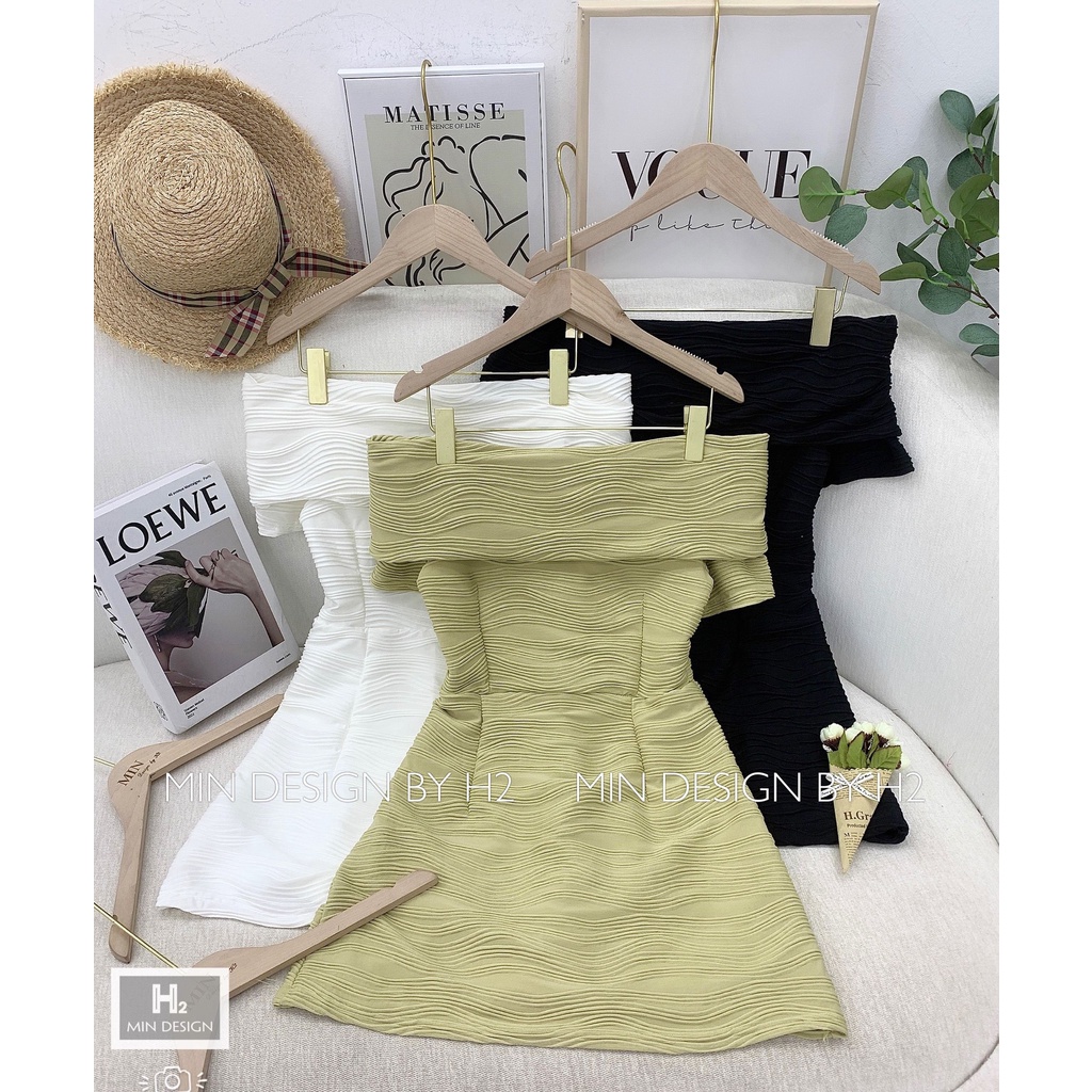 Váy xốp sóng ngang vai dáng ngắn sexy