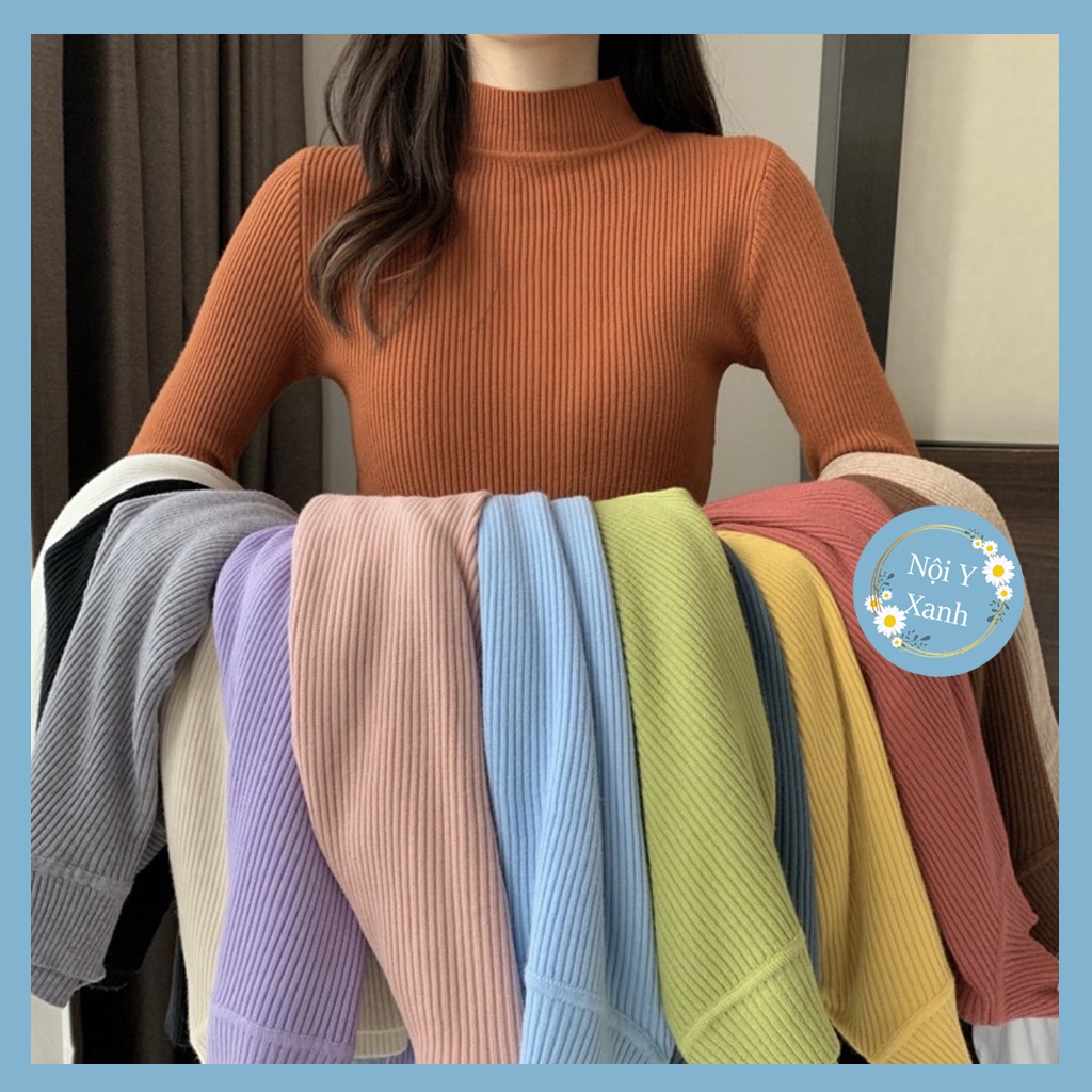 áo len nữ cổ 3 phân,áo len tăm quảng châu cao cấp nội y xanh loại 1 chất đẹp giá sỉ