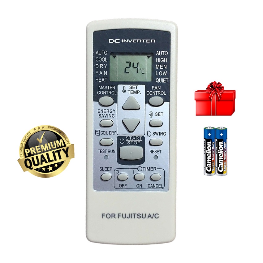 Điều khiển điều hòa Fujitsu Inverter 2 chiều tặng kèm pin AAA Camelion