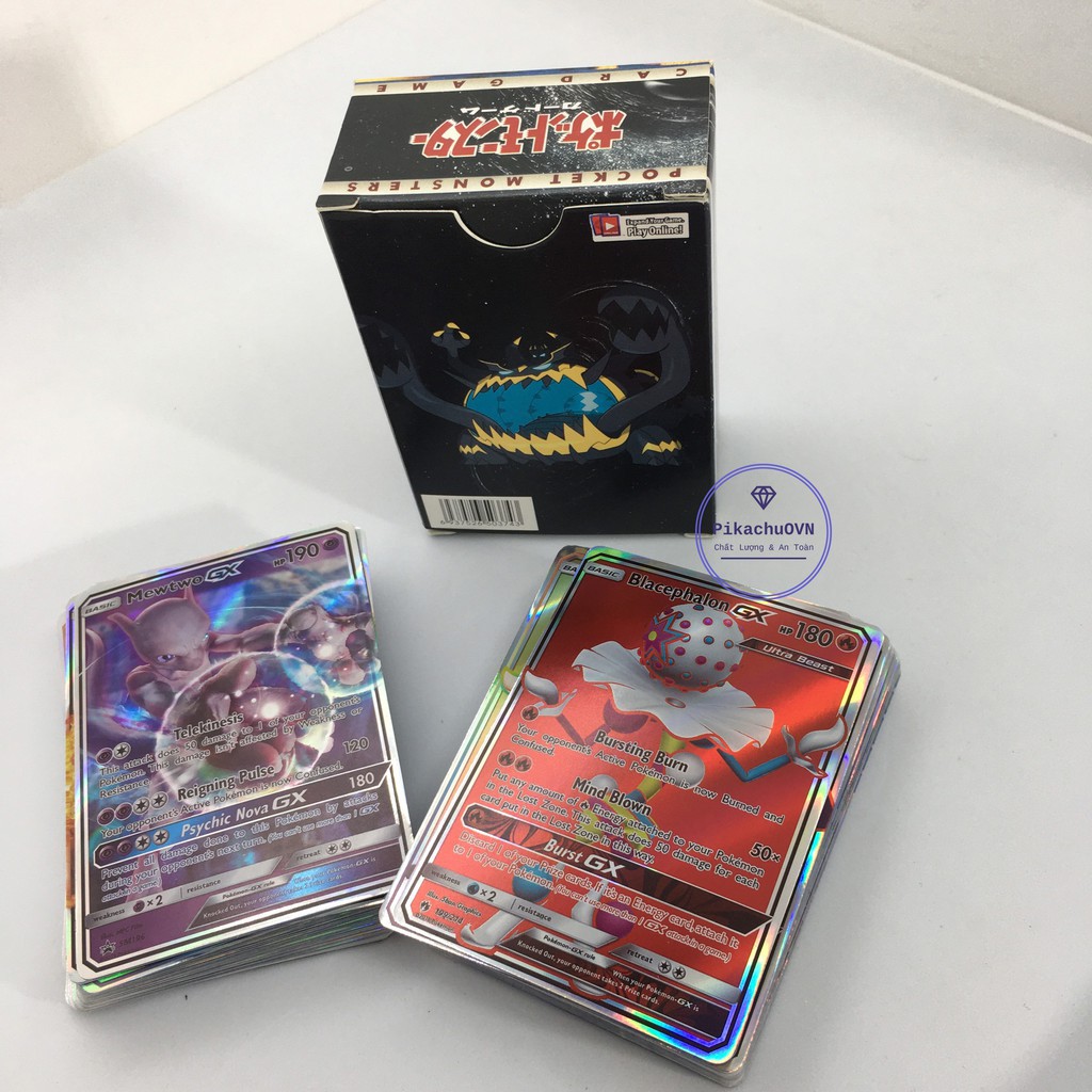 Bộ Thẻ Bài Pokemon TCG 100 Thẻ Bài Pokemon GX MEGA EX Chơi Đối Kháng 100F(100GX) New Đẹp