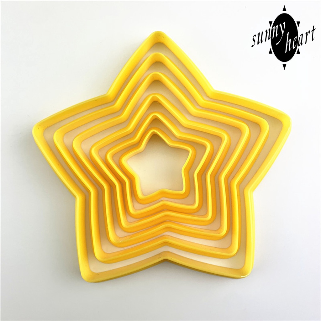 1 Bộ Khuôn Nhựa Cắt Bánh Quy Hình Hoa/Ngôi Sao/Trái Tim DIY Cho Bé