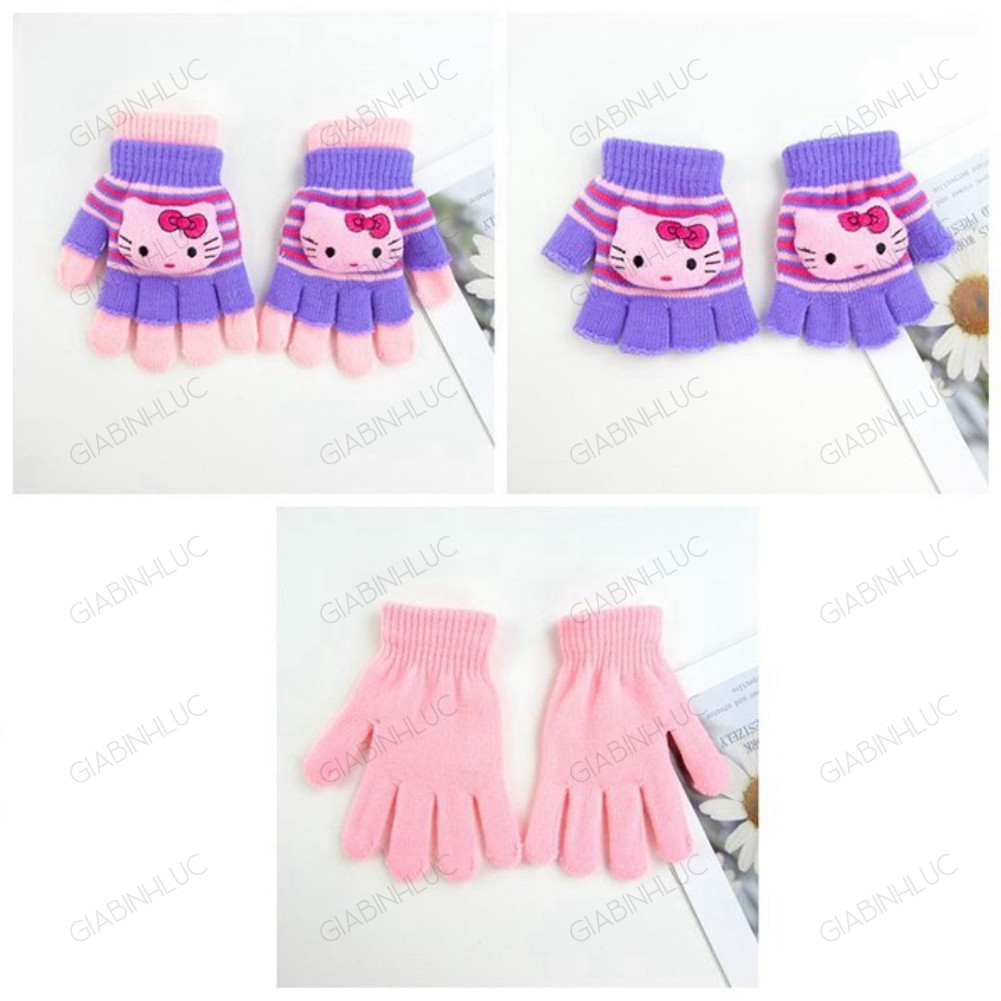 Găng tay len 2 trong 1 hình thú cực cute cực ấm cho bé