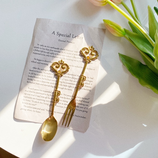 (Hình thật/Có sẵn) Set muỗng nĩa Chìa Khoá