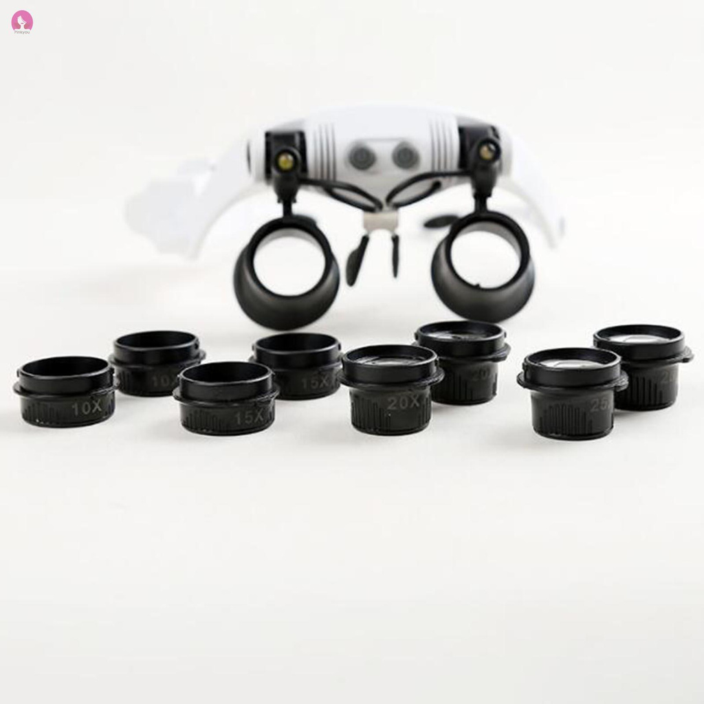 (Hàng Mới Về) Kính Lúp Đội Đầu Có Đèn Led Kèm 4 Kính Thay Thế Chuyên Dụng | BigBuy360 - bigbuy360.vn