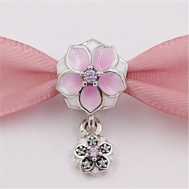 Charm treo hoa mộc lan - bạc 925