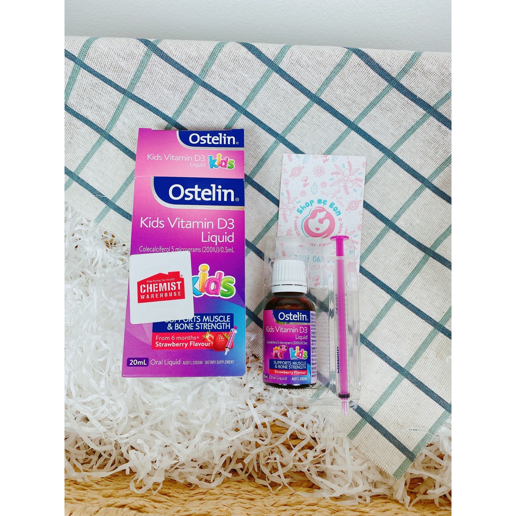 [Có Tem Chemist] Vitamin D3 Ostelin, D3 Drops Ostelin 2.4ml, D3 Liquid Ostelin 20ml - Xuất xứ Úc