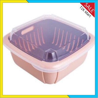 Rổ hoa quả vuông 3 in 1 kèm chậu và nắp tiện lợi