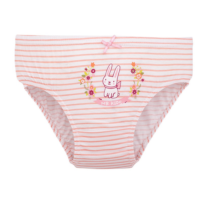 Bộ 5 đồ lót bé gái vải cotton 100% Hàn Quốc mẫu Con Thỏ Cute Rabbit