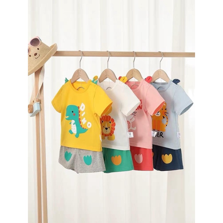 Bộ Quần Áo Cộc Tay Hình Thú Ngộ Nghĩnh Chất Thun Lạnh Cho Bé Trai Bé Gái Từ 5Kg Đến 28Kg Thời Trang Trẻ Em Ken Store