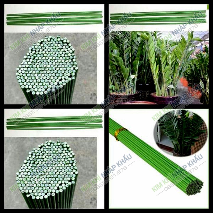 10 que cắm Lan lõi thép bọc nhựa xanh dài 80cm