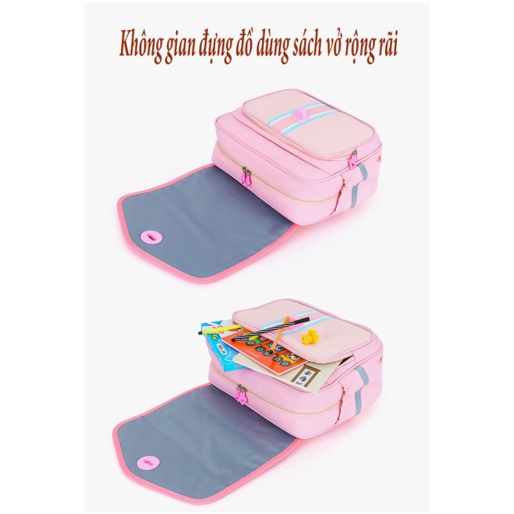 Balo/cặp chống gù lưng cao cấp hình ngựa pony, chú hổ dễ thương, Cặp sách đi học cho bé gái bé trai tiểu học từ lớp 1-4