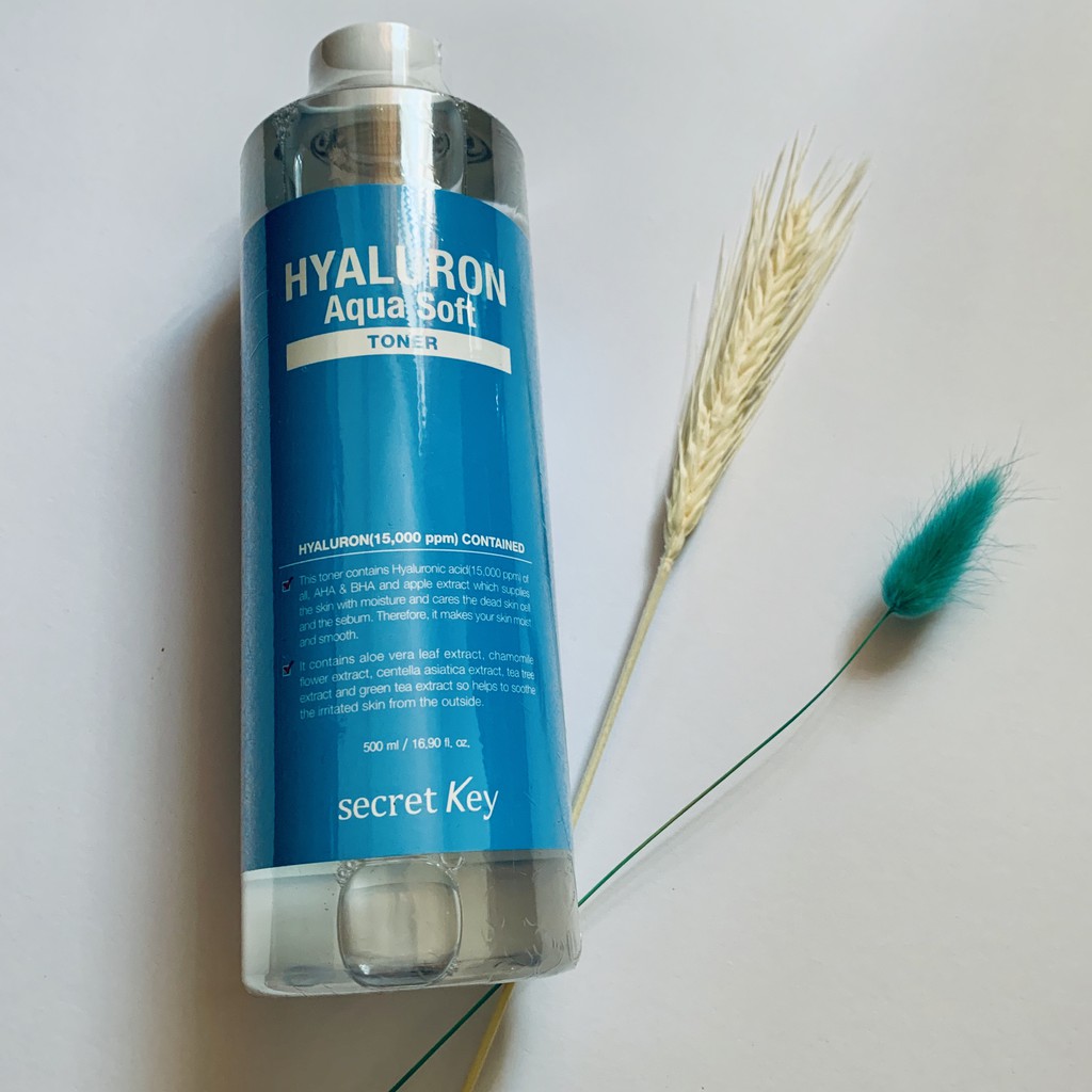 [30/10/2022] Nước hoa hồng cấp nước dưỡng ẩm da không cồn Secret Key Hyaluron Aqua Soft Toner 500ml