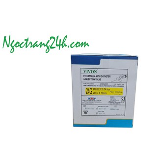 KIM LUỒN TĨNH MẠCH VIVON vàng - hộp 100 chiếc