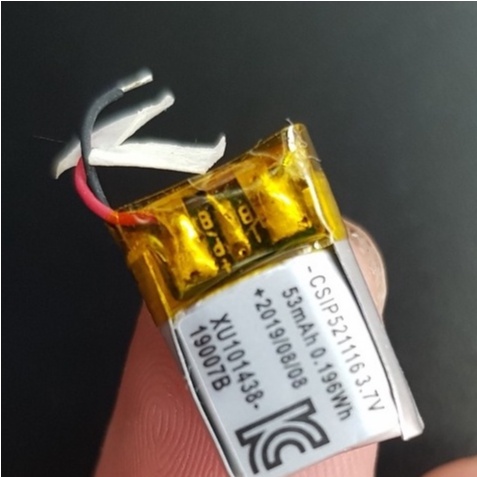 Pin lipo 3.7V 53mAh 16x11x5.2MM xuất hàn CSIP521116  dùng cho tai nghe thiết bị điện -KhoDienTu