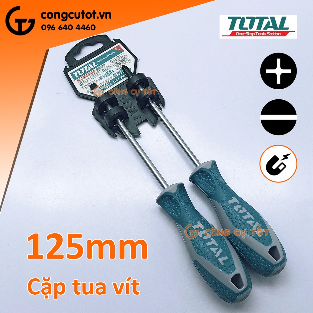 Bộ tô vít dẹp và bake 2 chi tiết Total THT250201