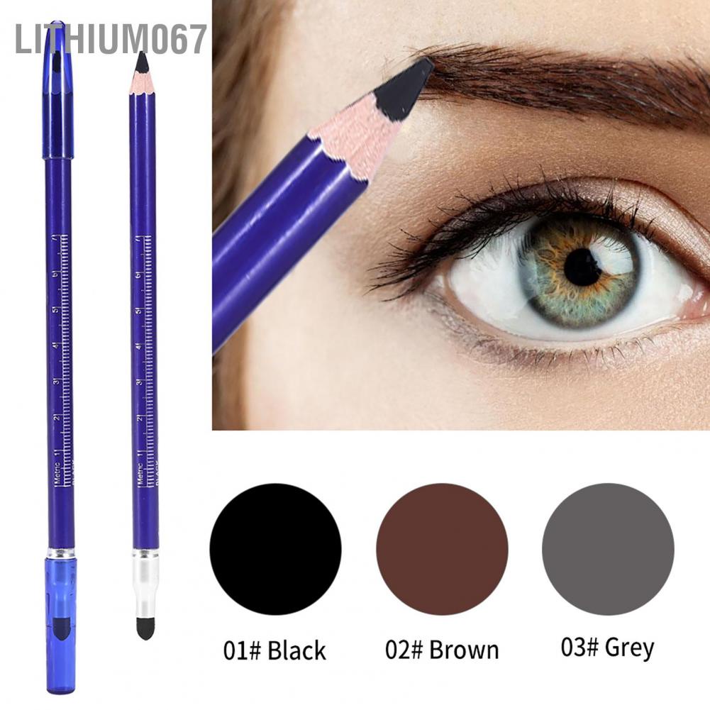 Lithium067 3 Colors Semi-permanent Microblading Tattoo Tool Positioning Double-Head Eyebrow Pencil Bút định hình
