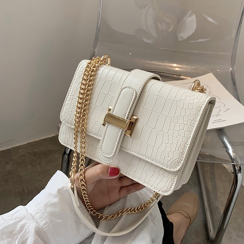 Túi Xách Nữ Hàng Thiết Kế Siêu Đẹp Túi Đeo Chéo Nữ Dây Xích Phối Da Phong Cách Cá Tính BIBIBAGS BB05