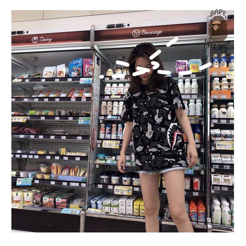 [Ảnh thật + FREESHIP] Tee Bape Galaxy Doublue Shark , Áo thun Bape Cá mập Áo phông Bape Cá Ngáo | BigBuy360 - bigbuy360.vn