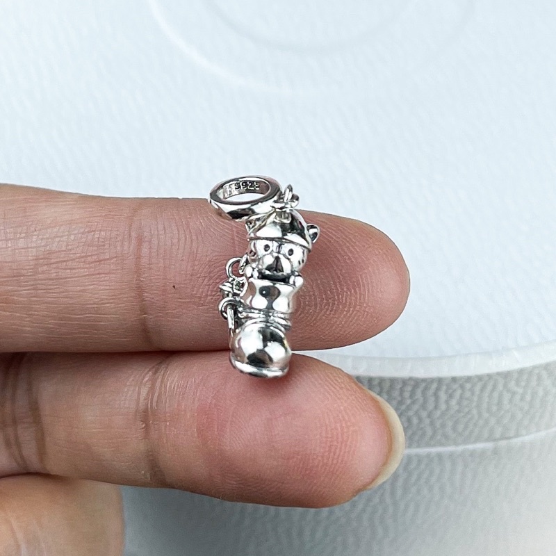 Charm treo gấu noel bạc s925 cao cấp - có bảo hành